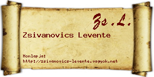 Zsivanovics Levente névjegykártya